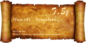 Thurzó Szendike névjegykártya