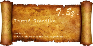 Thurzó Szendike névjegykártya